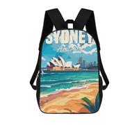 sinyumoney Sydney Australia Mochila, Mochila Escolar Impresa En 3D, Bolsa Para El Almuerzo Escolar, Mochila De Viaje, Mochila Para Amigos, Mochila Escolar Para Niñas Y Niños 17inch