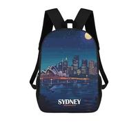 sinyumoney Sydney Australia Night Skyline Illustration Mochila Infantil, Mochila Escolar Infantil, Mochilas Escolares Impresas En 3D Para Niños Y Estudiantes Adolescentes 17inch