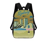 sinyumoney Sydney Australia Travel 2 Mochila Escolar Para Niños Mochila Escolar Impresa En 3D Mochila Escolar De Moda Para Niños De Primaria Y Secundaria 17inch