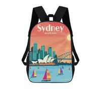 sinyumoney Sydney Australia Travel Mochila Escolar Infantil Impresa En 3D, Mochila Informal De Moda Para Niños, Mochila De Viaje De Alta Capacidad Para Libros Para Niños 17inch