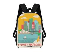 sinyumoney Sydney Cityscape Mochilas Para Niños Y Estudiantes, Mochilas Escolares Impresas En 3D, Mochilas Para Estudiantes De Primaria Y Secundaria Para Niños Y Niñas 17inch