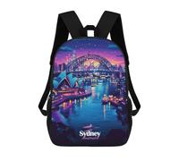 sinyumoney Sydney Harbour Night Mochila Infantil Con Impresión 3D, Mochila Escolar Para Niños, Mochila Informal Divertida Para Niños Y Adolescentes 17inch