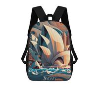 sinyumoney Sydney Opera House 1 Mochila Escolar Impresa En 3D Mochilas Informales Para Niños Mochila Escolar Impresa En 3D Para Niños De Primaria Y Secundaria 17inch