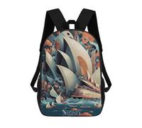 sinyumoney Sydney Opera House 2 Mochila Infantil De Moda Divertida Mochila Escolar Para Niños Y Adolescentes Con Impresión 3D Para Niños 17inch
