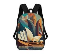 sinyumoney Sydney Opera House 3 Mochila Escolar Infantil De Moda Informal Mochilas Infantiles Impresas En 3D Mochila Grande Para Niño 17inch