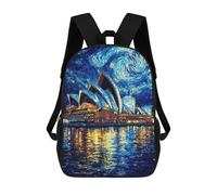 sinyumoney Sydney Opera House Starry Night Mochila Escolar Para Niños, Mochila Escolar De Gran Capacidad Para Niños, Mochila Escolar 3D, Regalos Para Niños 17inch