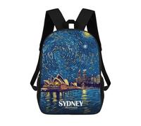 sinyumoney Sydney Opera House Starry Night Mochila Escolar Para Niños Mochila Escolar Impresa En 3D Mochila Escolar De Moda Para Niños De Primaria Y Secundaria 17inch