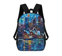 sinyumoney Sydney Skyline Night Mochila Escolar Para Niños, Mochila Escolar De Gran Capacidad Para Niños, Mochila Escolar 3D, Regalos Para Niños 17inch