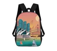 sinyumoney Sydney Travel Print Mochila Escolar Para Niñas Mochila Impermeable Mochila Informal De Día Mochila Ligera Para Niño Y Niña Mochila Escolar 17inch