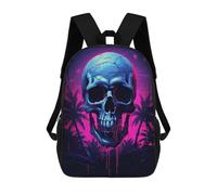 sinyumoney Synthwave Skull Mochila Escolar Para Niñas 17inch Mochila Informal Ligera Para Niños Y Niñas, Ideal Para Estudiantes De Secundaria