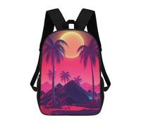 sinyumoney Synthwave Sunset Melodies Mochila Ligera Informal Para El Día A Día, Mochila Escolar Para Hombres/mujeres 17inch