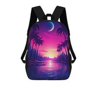 sinyumoney Synthwave Sunset Sway Mochilas Escolares Resistentes Al Agua Mochila Escolar De Negocios - Perfecta Para Viajes, Trabajo Y Uso Diario 17inch