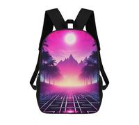 sinyumoney Synthwave Sunset Whispers Mochila Escolar, Mochila Para Portátil, Mochila Para Camping, Aventuras Al Aire Libre Y Viajes Diarios 17inch