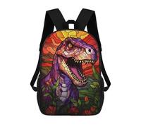 sinyumoney T Rex Stained Glass Window Mochila Escolar Para Niños Con Impresión 3D, Mochila Moderna Para Niños Y Niñas, Mochila Informal Para Estudiantes. 17inch
