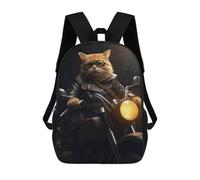 sinyumoney Tabby Cat Motorcycle Gang Mochilas Escolares Para El Trabajo, Negocios, Universidad, Escuela Para Adolescentes, Chicas, Chicos, Mujeres Y Hombres 17inch
