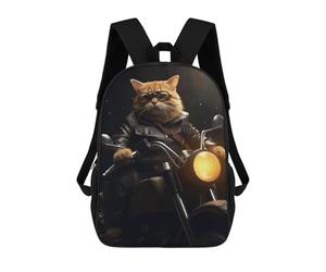 sinyumoney Tabby Cat Motorcycle Gang Mochilas Escolares Para El Trabajo, Negocios, Universidad, Escuela Para Adolescentes, Chicas, Chicos, Mujeres Y Hombres 17inch