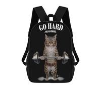 sinyumoney Tabby Cat Weightlifting Mochila Escolar Resistente Al Agua, Mochila De Viaje, Bolsa Para Computadora Para La Escuela/trabajo/viajes 17inch