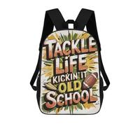 sinyumoney Tackle Life Old School Football Mochila Impermeable Para Ordenador Portátil Para Acampada, Aventuras Al Aire Libre Y Viajes Diarios 17inch