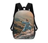 sinyumoney Tai Chi Master Kitty Mochila Escolar Resistente Al Agua, Mochila De Viaje, Bolsa Para Computadora Para La Escuela/trabajo/viajes 17inch