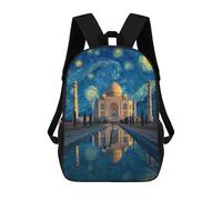 sinyumoney Taj Mahal Starry Night Reflection Mochila Infantil De 17 Pulgadas, Mochila Escolar Con Estampado 3D De Dibujos Animados Para Niños Y Adolescentes.
