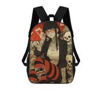 sinyumoney Tattooed Anime Girl with Skulls Mochila Escolar Infantil Impresa En 3D Para Niños, Mochilas De Viaje De Alta Capacidad, Bolsas Para Libros, Mochila Escolar Infantil 17inch
