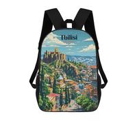 sinyumoney Tbilisi, Georgia Travel Mochilas Para Niños Mochila Escolar Mochila Escolar Impresa En 3D Para Niños Estudiantes De Primaria Y Secundaria 17inch
