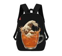 sinyumoney Tea Cup The Great Wave Mochilas Infantiles Mochila Escolar Mochila Impresa En 3D Para Niños Mochilas De Viaje Bolsas Para Libros Mochila Escolar Para Niños 17inch