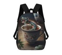 sinyumoney Tea Dragon in Cup Mochila Infantil Para Niñas, Mochila Escolar 3D, Mochila Para Niños Pequeños, Mochila Informal De Día, Mochila Escolar De Moda 17inch