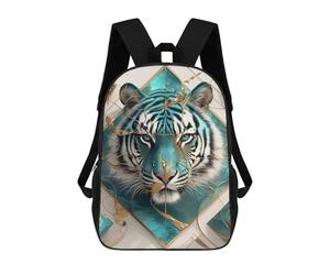 sinyumoney Teal Tiger with Golden Accents Mochila Escolar Grande Resistente Al Agua Para Portátil Para La Escuela/trabajo/viajes 17inch