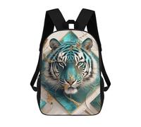 sinyumoney Teal Tiger with Golden Accents Mochilas Infantiles Mochila Escolar Impresa En 3D Para Niños Mochilas De Viaje Bolsas Para Libros Para Niños 17inch Mochila Escolar