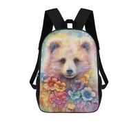 sinyumoney Teddy Bear with Flowers Mochila Escolar Impresa En 3D 17inch Mochilas De Moda Para Niños, Mochilas Escolares Para Niños De Primaria Y Secundaria