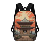 sinyumoney Temple Japanese Painting Mochilas Escolares Impresas En 3D, Mochila Escolar Informal Para Niños, Mochila Escolar De Moda Para Estudiantes De Secundaria 17inch
