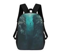 sinyumoney Thalassophobia Underwater Diver Between Cliffs Mochila Infantil, Mochila Escolar Impresa En 3D, Mochila Para Niños Y Niñas, Mochila Escolar Ajustable Para La Escuela Primaria 17inch