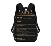 sinyumoney The 6 Keys To Success Mochila Escolar Infantil Impresa En 3D 17inch Mochilas De Moda Para Niños De Primaria Y Secundaria