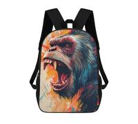 sinyumoney The Angry Gorilla Mochila Escolar Infantil Impresa En 3D Para Niños, Mochila De Viaje De Alta Capacidad, Bolsas Para Libros, Mochila Escolar Infantil 17inch
