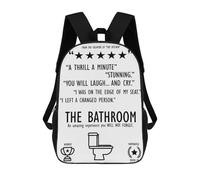 sinyumoney THE BATHROOM Funny Movie Mochila Escolar Infantil Impresa En 3D Para Niños, Mochilas De Viaje, Bolsas Para Libros Para Niños Estudiantes De Primaria 17inch