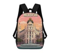 sinyumoney The Beauty of Madrid Mochila Escolar Infantil Impresa En 3D, Mochila Informal De Moda Para Niños, Mochila De Viaje De Alta Capacidad Para Libros Para Niños 17inch