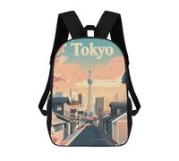 sinyumoney The Beauty of Tokyo Mochilas Para Niños Mochila Escolar Mochila Escolar Impresa En 3D Para Niños Estudiantes De Primaria Y Secundaria 17inch