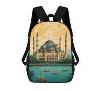 sinyumoney The Blue Mosque by The Water Mochila Infantil, Mochila Escolar Infantil, Mochilas Escolares Impresas En 3D Para Niños Y Estudiantes Adolescentes 17inch
