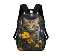 sinyumoney The Cat And The Dandelions Mochila Escolar Impermeable Para Ordenador Portátil Para Adolescentes, Chicas, Chicos, Mujeres Y Hombres 17inch