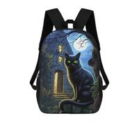 sinyumoney The Cat Haunting Gaze Mochila Escolar Secundaria Informal Para Viajes - Perfecta Para Viajes, Trabajo Y Uso Diario 17inch