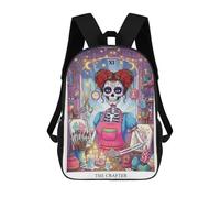 sinyumoney The Crafter Day of The Dead Artist Mochila Escolar Infantil Impresa En 3D Para Niños, Mochilas De Viaje, Bolsas Para Libros Para Niños Estudiantes De Primaria 17inch