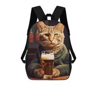 sinyumoney The Drinking Cat Beer Mochila Para Niños, Adolescentes Y Estudiantes, Mochilas Para Niñas, Mochilas Para Niños Pequeños, Primaria Y Secundaria 17inch