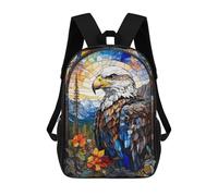sinyumoney The Eagle Stained Glass Pa Mochilas Impresas En 3D Para Niños, Mochila Escolar, Mochila Informal Para Exteriores, Mochila Informal De Moda Para Niños, Lindas Bolsas De Viaje 17inch