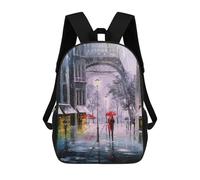 sinyumoney The First Snow in Paris Mochila Escolar Infantil Impresa En 3D Para Niños, Mochilas De Viaje, Bolsas Para Libros Para Niños Estudiantes De Primaria 17inch
