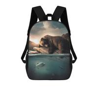 sinyumoney The Floating Bear Mochila Escolar Infantil Impresa En 3D, Mochila Informal De Moda Para Niños, Mochila De Viaje De Alta Capacidad Para Libros Para Niños 17inch