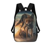 sinyumoney The Fox on The Rocket Mochilas Escolares Impresas En 3D, Mochila Escolar Informal Para Niños, Mochila Escolar De Moda Para Estudiantes De Secundaria 17inch