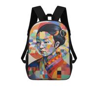 sinyumoney The Geishas Grace Abstract Mochila Infantil Escolar Para Niños Con Estampado 3D De Dibujos Animados, Mochila Escolar Para Estudiantes, Mochila Para Portátil Para Niños Y Niñas 17inch