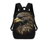 sinyumoney The Gold Black Eagle Mochilas Impresas En 3D Para Niños 17inch Mochilas De Moda Informales Para El Día A Día, Bolsas De Viaje, Mochilas Informales Para Exteriores Para Niños Y Niñas