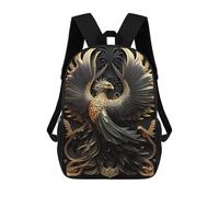 sinyumoney The Golden Phoenix 17inch Mochilas Escolares Impresas En 3D, Mochilas Escolares De Moda Para Niños De Primaria Y Secundaria